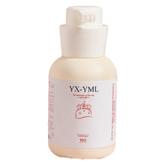 A bottle of YX-YML Strawberry Fever lubricant with a white cap and a white label featuring a red strawberry illustration, set against a plain white background.