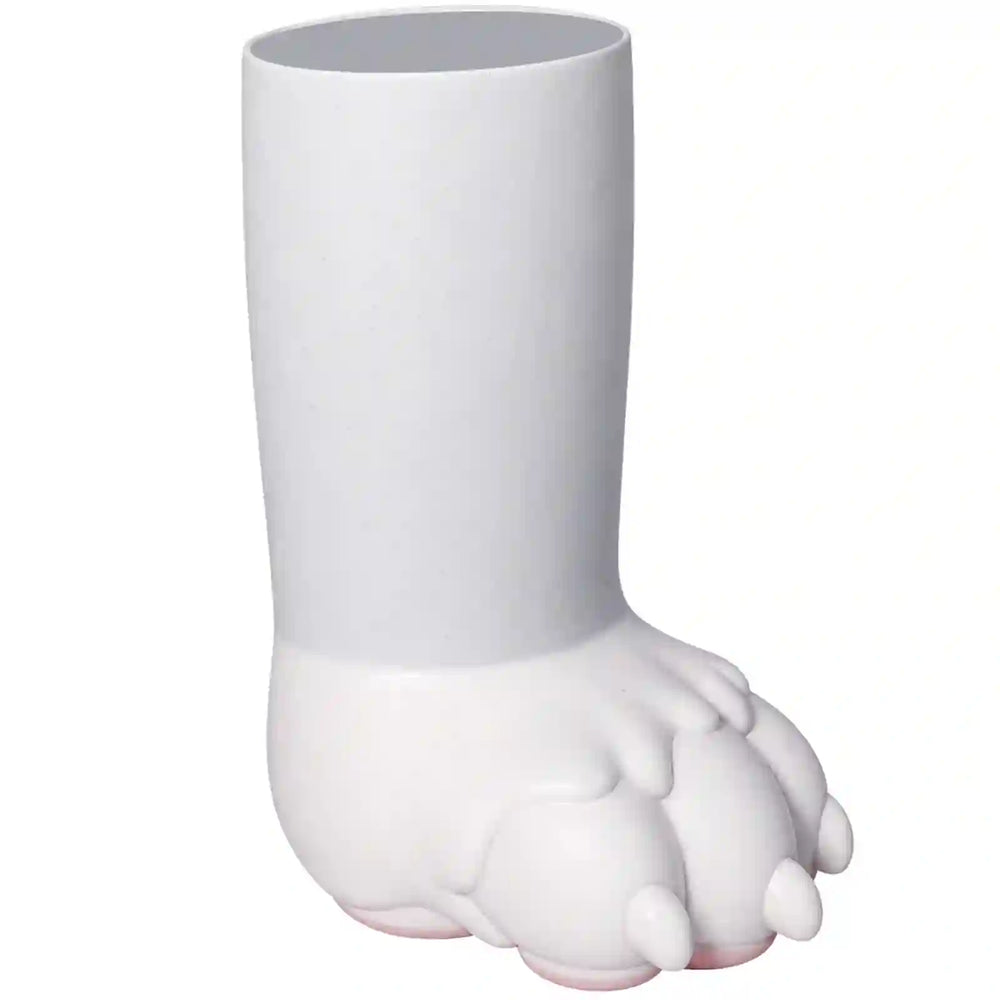 A white ceramic or porcelain novelty object shaped like a stylized claw or paw with a tall cylindrical upper section and five rounded lower sections, shown on a plain white background.