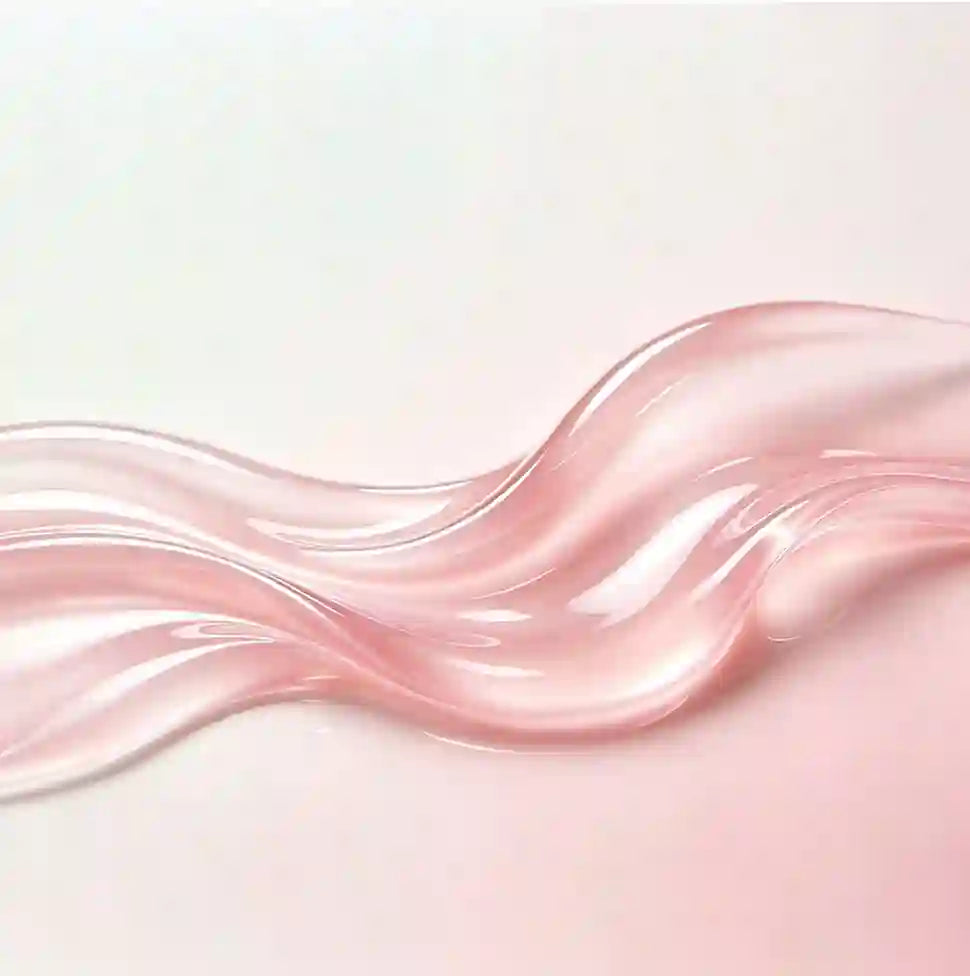 sex oil gel Pink liquid or cream texture on a light pink background