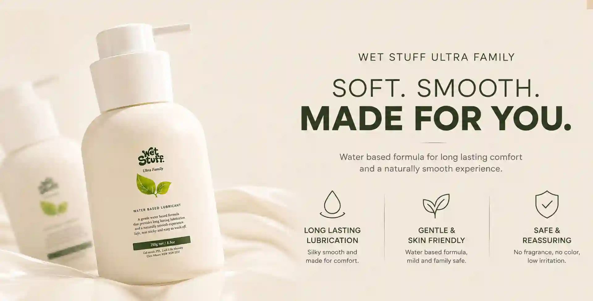 Female lubricants designed for smooth comfort and intimate wellness