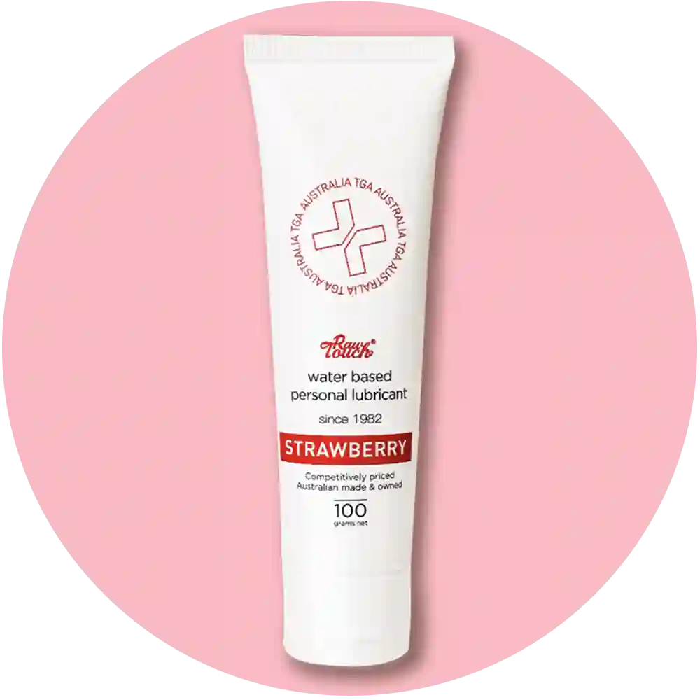Tube of strawberry-flavored personal lubricant Tube 