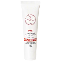 Tube of strawberry-flavored personal lubricant Tube 