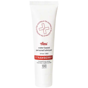 Tube of strawberry-flavored personal lubricant Tube 