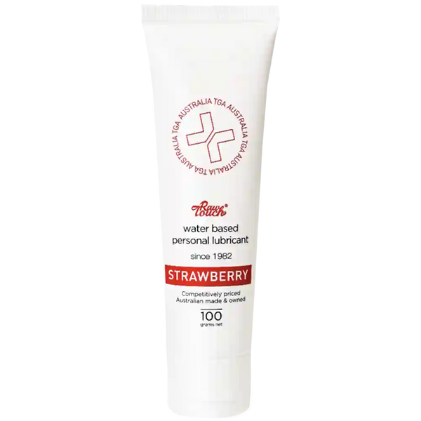 Tube of strawberry-flavored personal lubricant Tube 