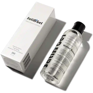 arousellube  Satisf gel bottle and packaging on a white background