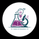 Logo with a beaker, light bulb, book, and microscope on a white circle with 'Years of Research' text. shows the arousellube research history 