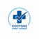 Logo for 'Doctors First Choice' with a blue cross and checkmark on a white background