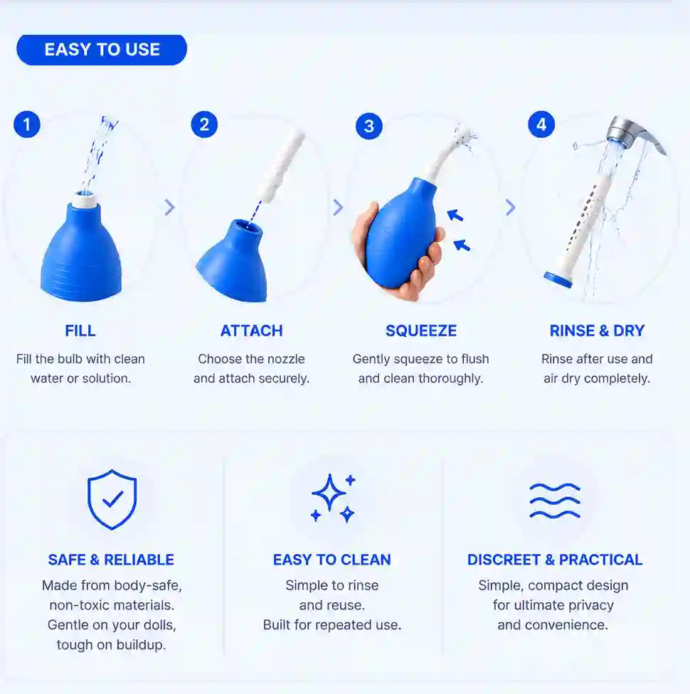 Step-by-step guide on how to use a blue cleaning device for sex toys or silicon sex toys 